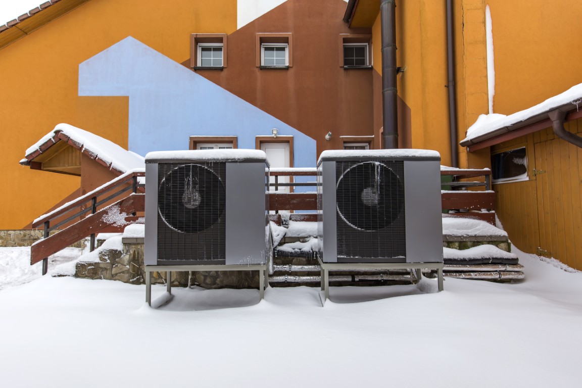 Heat pumps installed at residential building