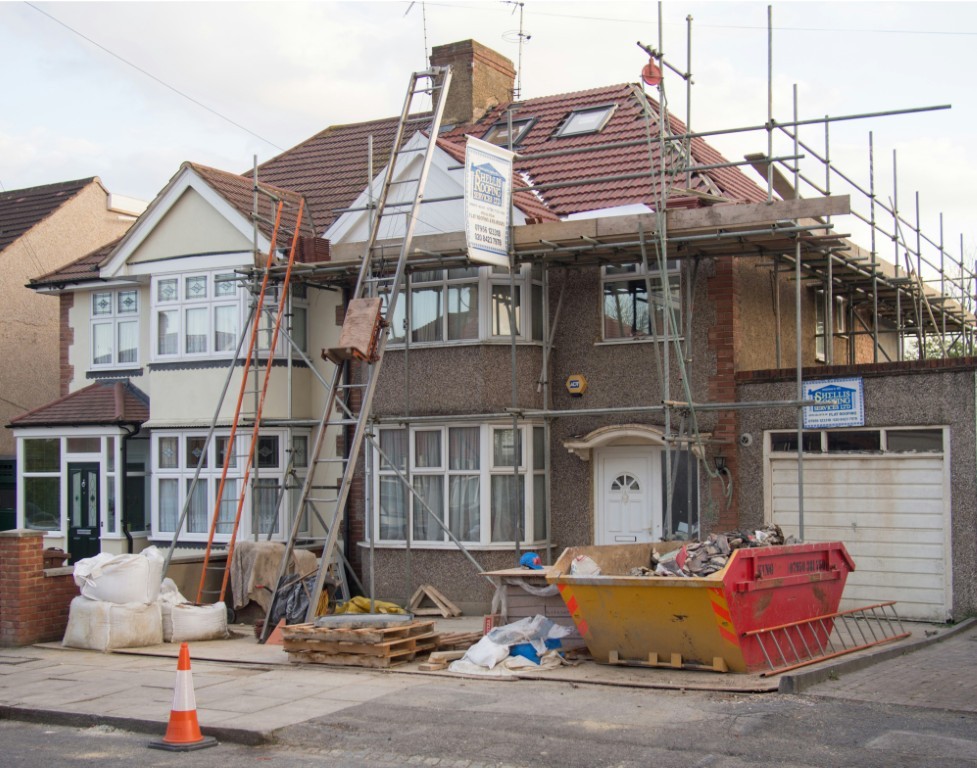 House undergoing retrofit works